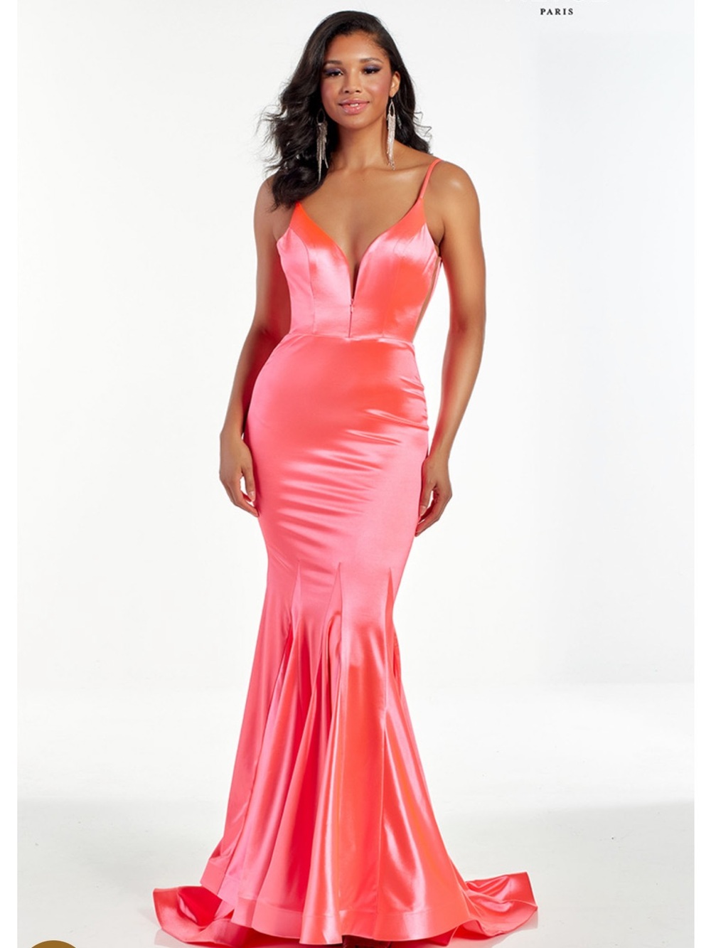 Alyce Paris Hyper Pink Satin Mermaid Gown